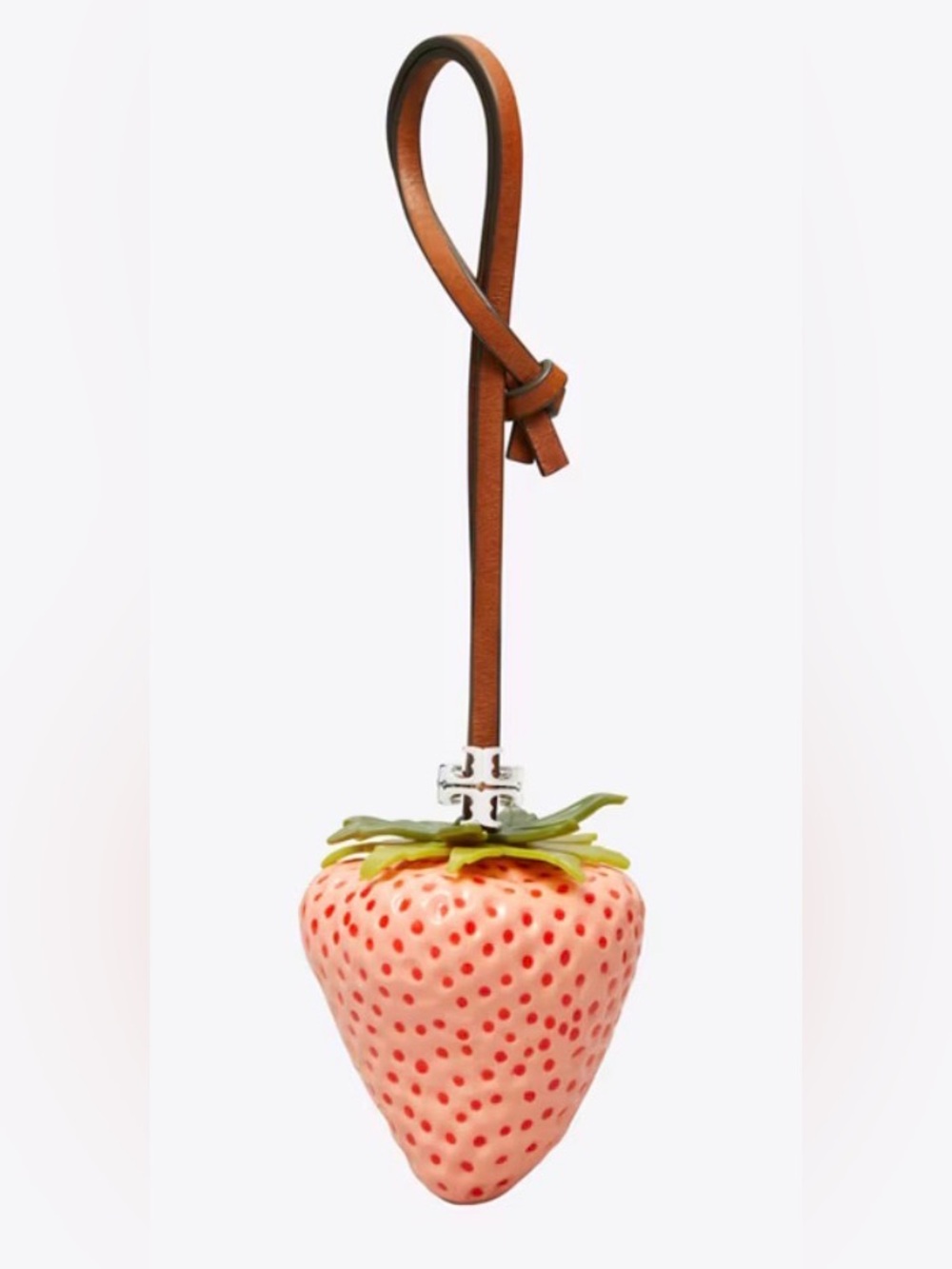Tory Burch Pink Strawberry Charm with Brown Strap